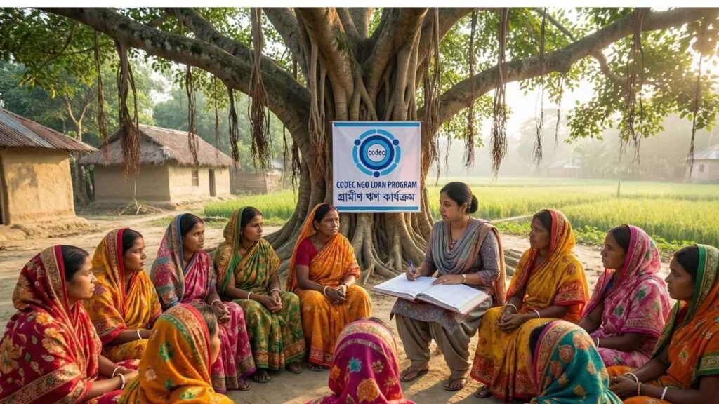 কোডেক এনজিও লোন পদ্ধতি বা গ্রামীণ ঋণ কার্যক্রমের দৃশ্য